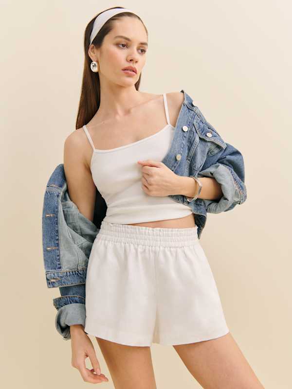 Mila Linen Short - White